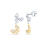 1/3CTW-DIA ANA M BUTTERFLY FASHION DANGLING EARRING